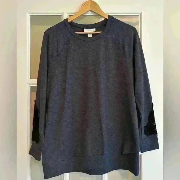 Motherhood Maternity sweatshirt navy with black lace detail size M - Picture 1 of 4